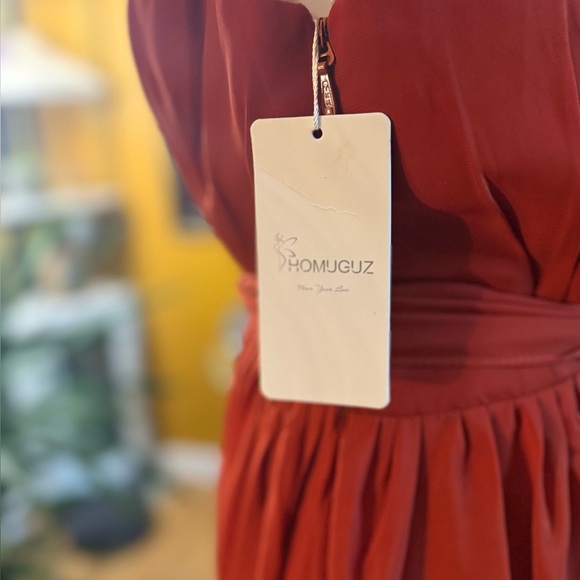 Halter Neck Rust Dress SZ 8 - Picture 4 of 5